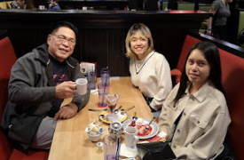 Dan, Vin & Talia dining in Kanata
